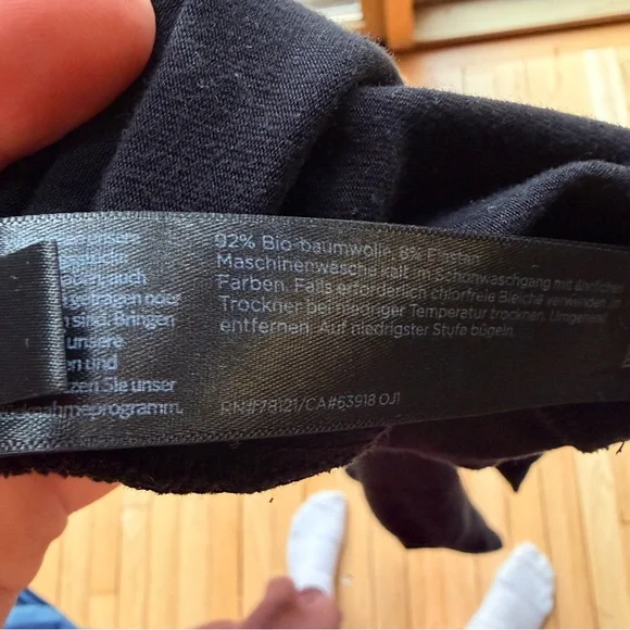 Eileen Fisher Black Short Sleeve Top with Drawstring Collar - Picture 4 of 4